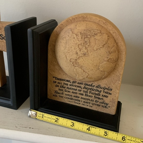 Great Commission Resin Bookends Engraved Scriptures Set of 2 Inspirational - Picture 6 of 8